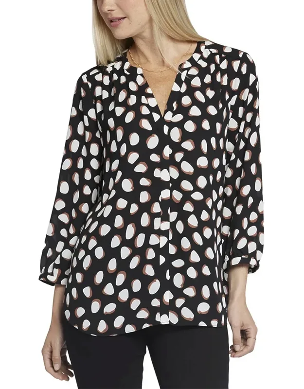 Pintuck Blouse - Figure-flattering Fits, Button Front