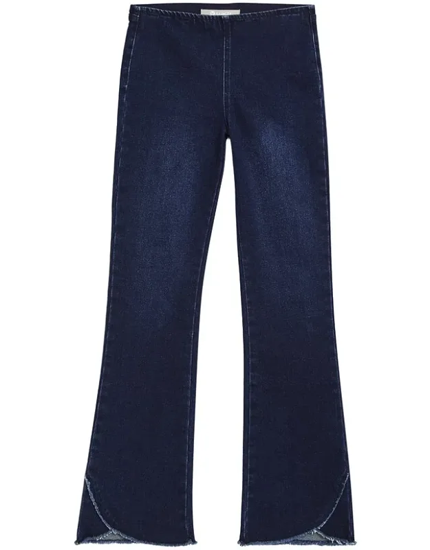 Mid Rise Clean Front Pull-on Flare Jeans