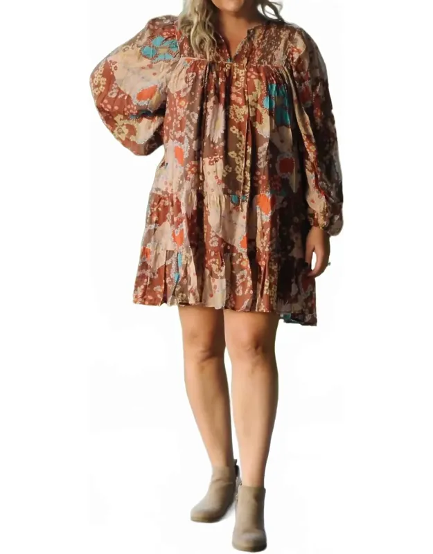 Rustic Floral Mini Dress