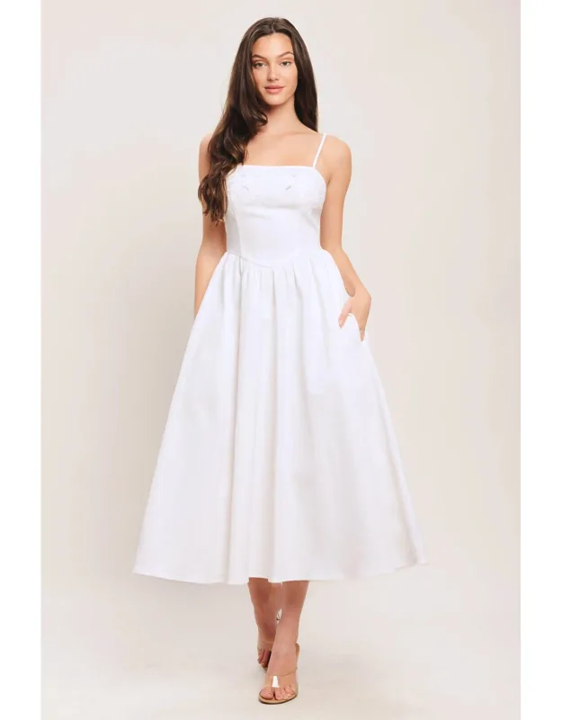 Cloud Petal Woven Midi Dress