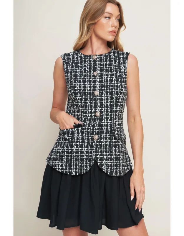 Modern Icon Tweed Woven Mini Dress