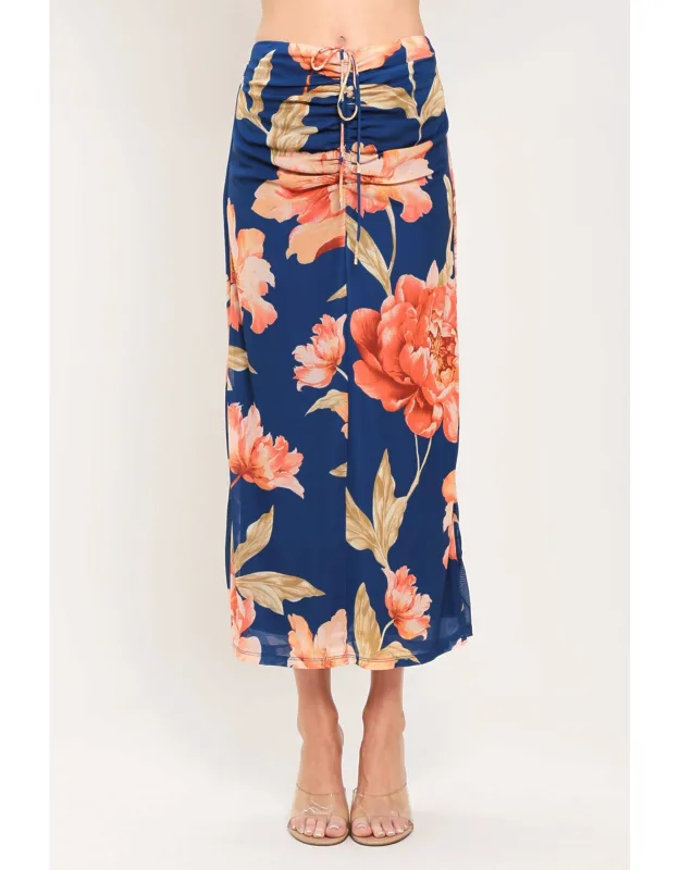 Power Mesh Midi Skirt