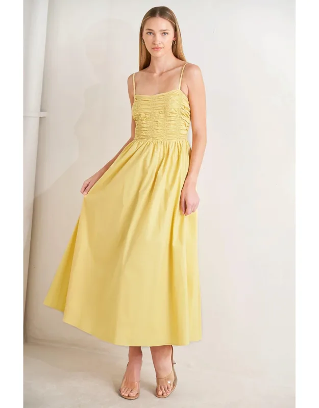 Lemon Kiss Woven Midi Dress