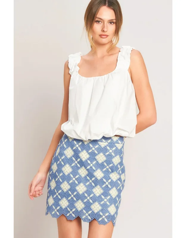 Woven Lace Mini Skirt