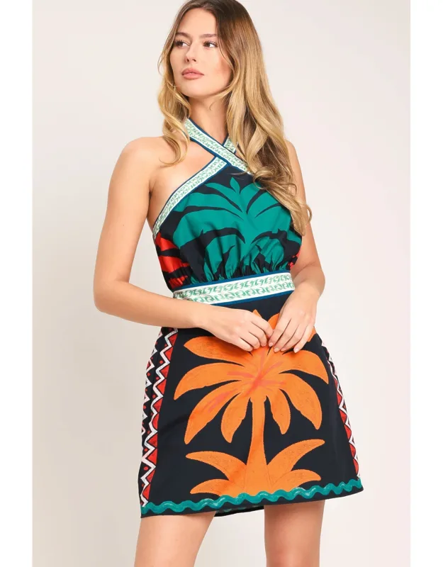 Paradise Pop Woven Mini Dress