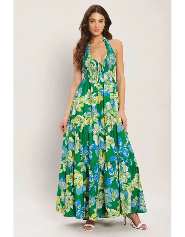 Palm Shore Bloom Woven Maxi Dress