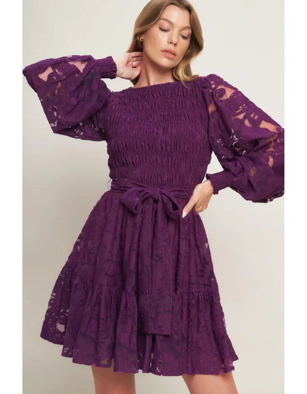 Woven Lace Mini Dress