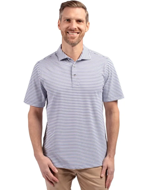 Virtue Eco Pique Stripe Recycled Polo Shirt