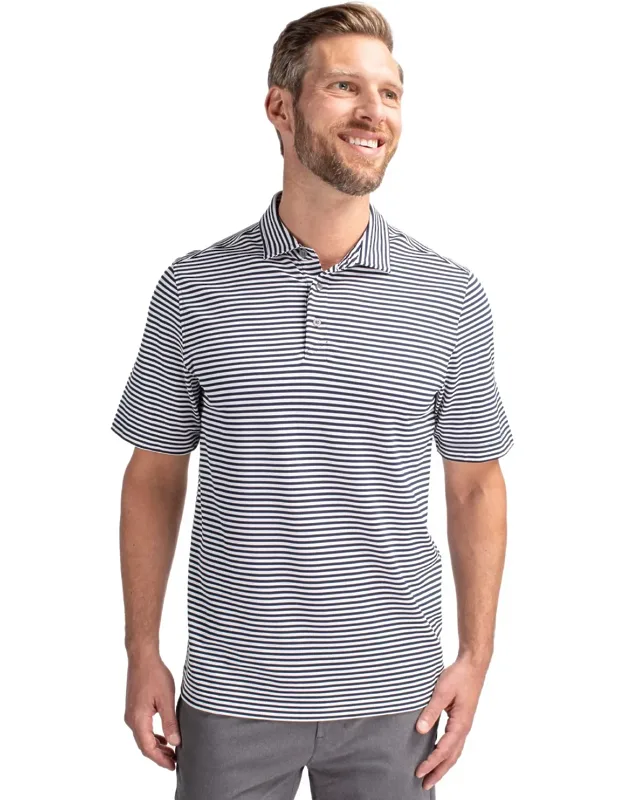 Virtue Eco Pique Stripe Recycled Polo Shirt