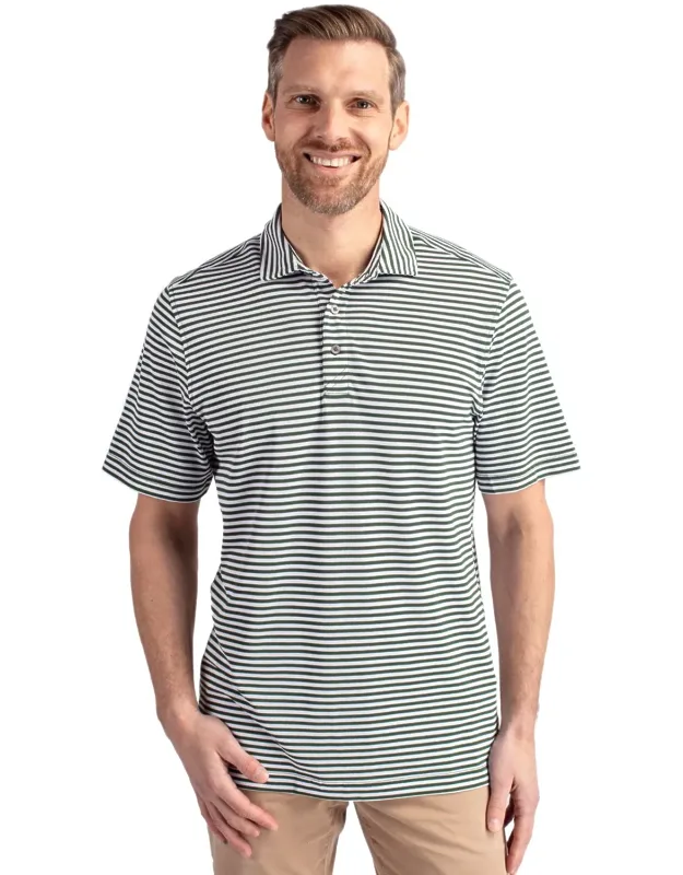Virtue Eco Pique Stripe Recycled Polo Shirt