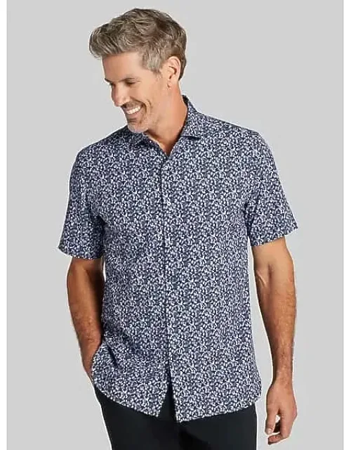 Modern Fit Stylized Leaf Button Up Shirt