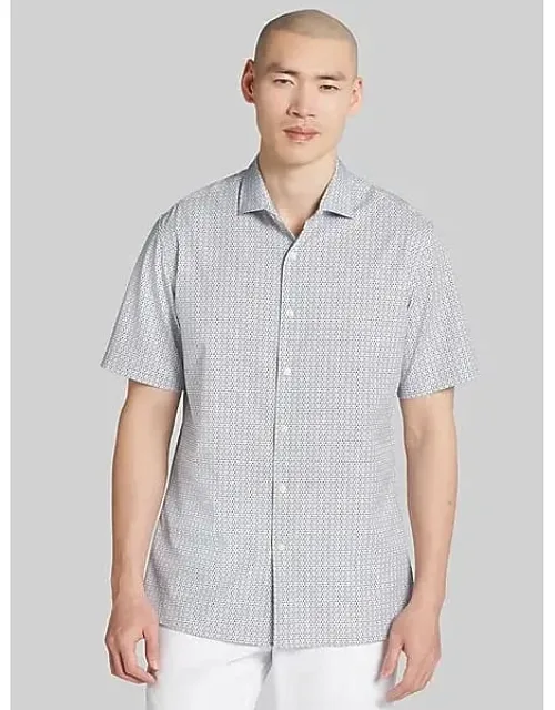 Modern Fit 4-way Stretch Short Sleeve Button Up Shirt