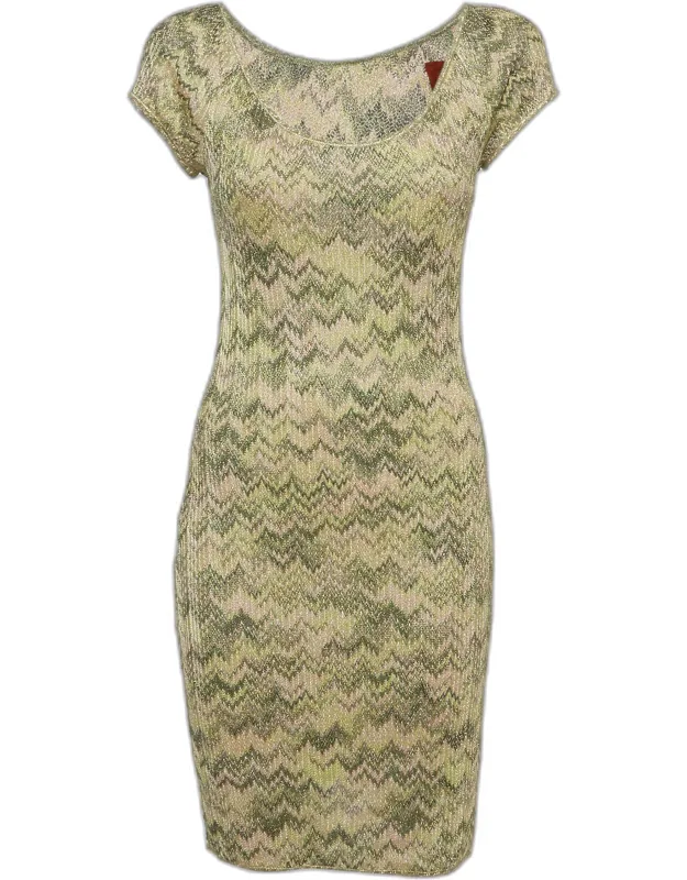 Lurex Knit Short Sleeve Dress