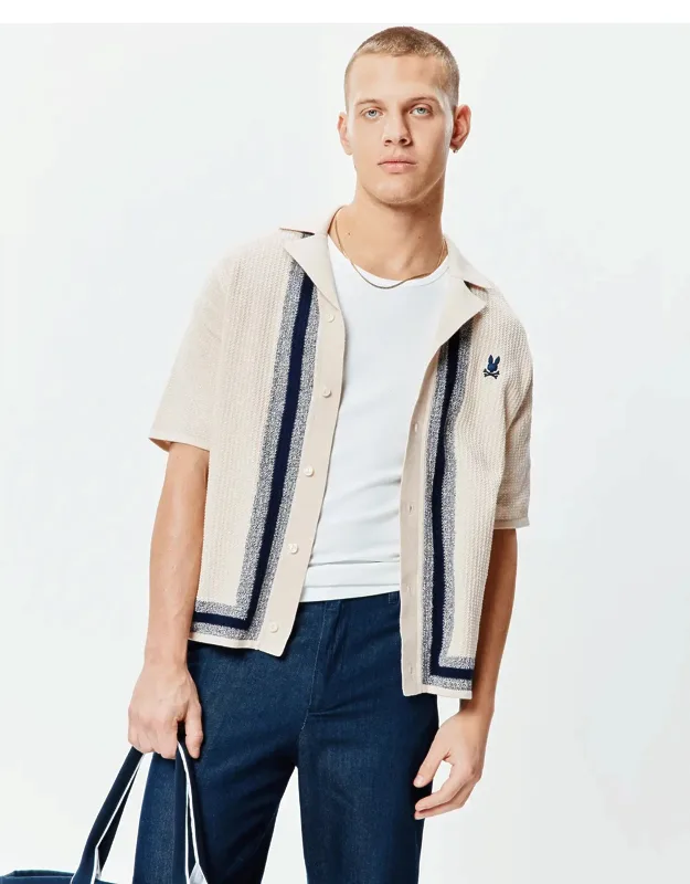 Giles Relaxed Fit Border Knit Shirt