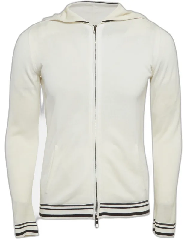Cotton Knit Zip Up Hoodie