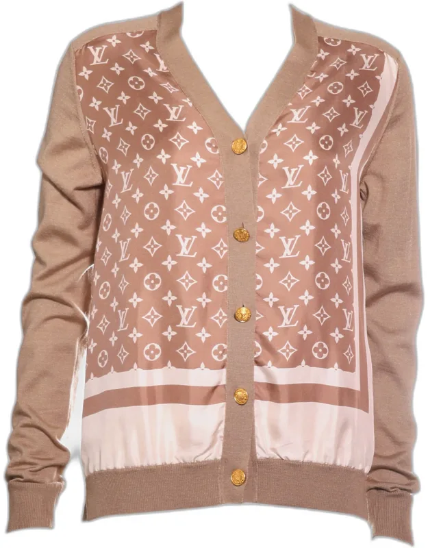 Monogram Silk Cardigan