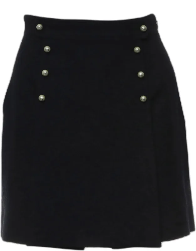 Tweed Pearl Logo Button Skirt