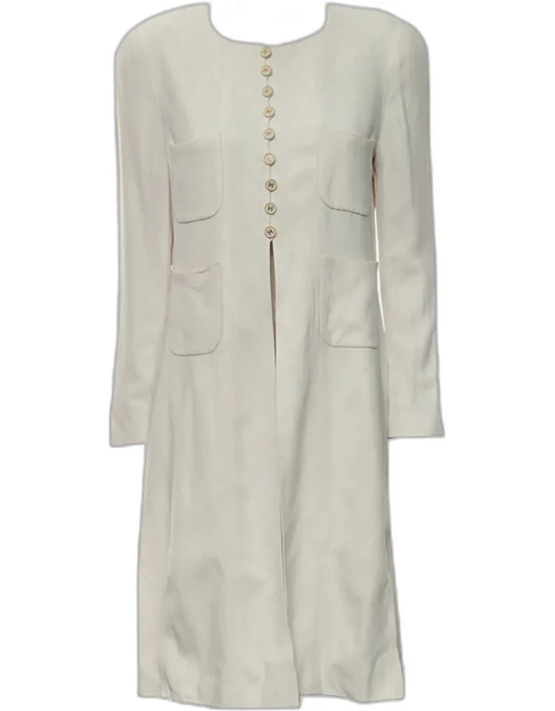 Viscose Vintage Cc Button Long Blazer