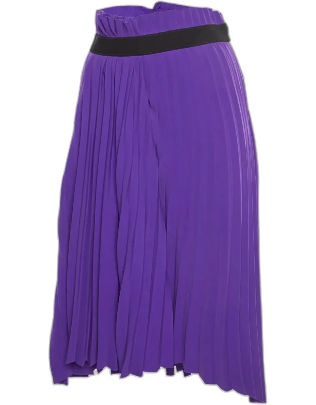 Overlay Plisse Jersey Asymmetric Midi Skirt
