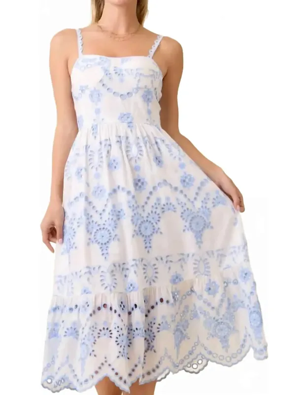 Eyelet Midi Dress