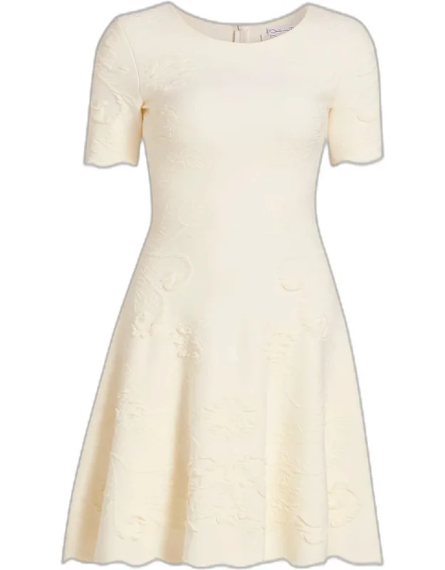 Floral Jacquard Knit Mini Dress