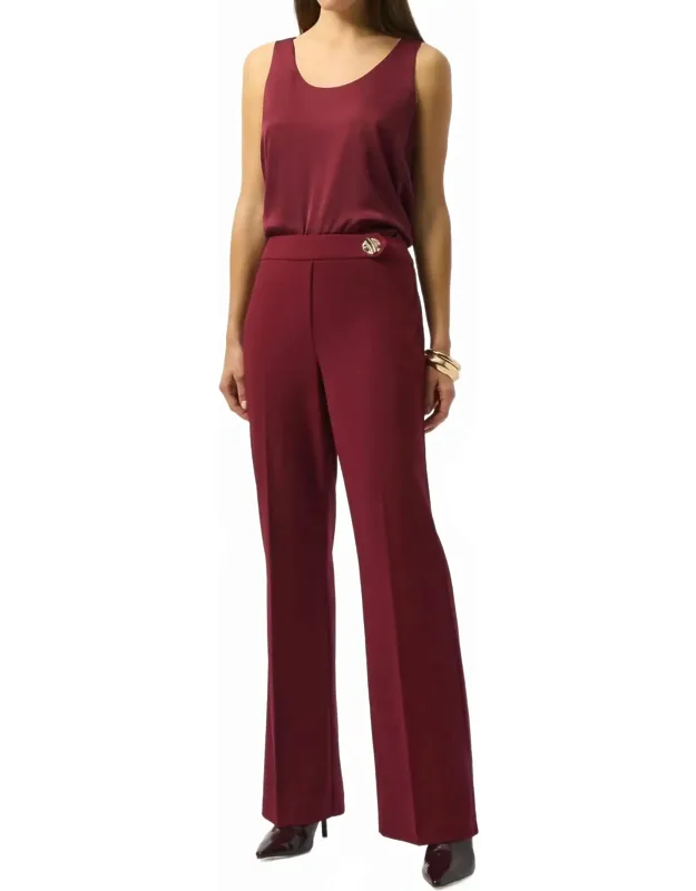 Pull On Mid-rise Flared Trousers