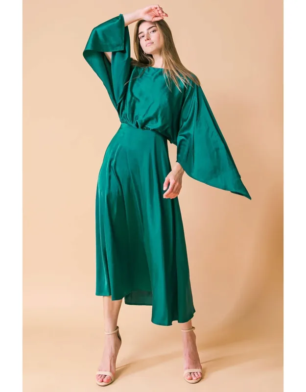 Caught Feelings Woven Midi Dress