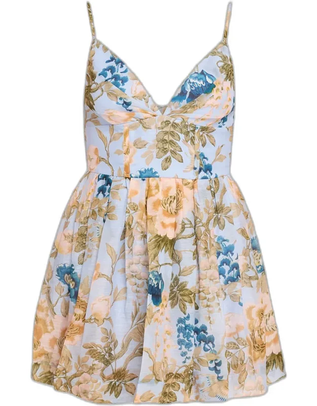 "pero Mini Dress With Plunging V-neckline And Side Seam Pockets"