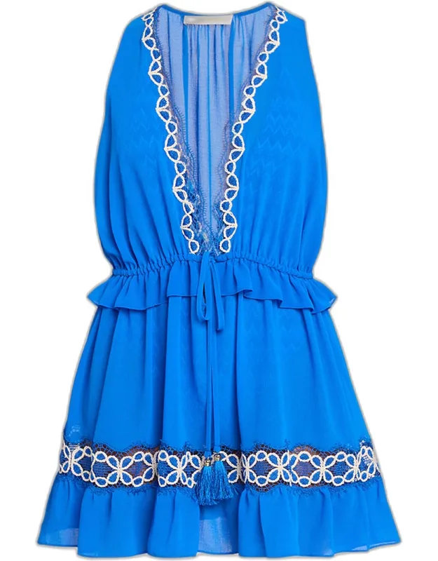 Embroidered Coverup Mini Dress