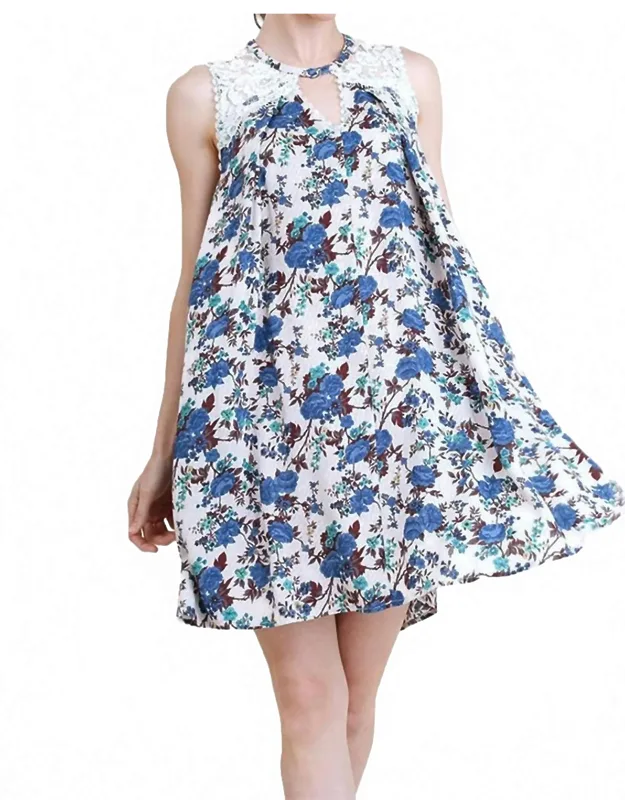 Floral & Lace Sleeveless Dress