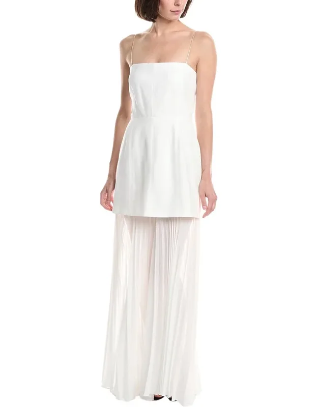 Combo Pleated Midi Dress