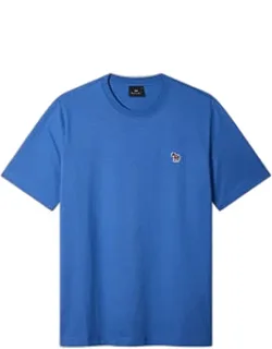 Mid-blue Organic Cotton Zebra Logo T-shirt