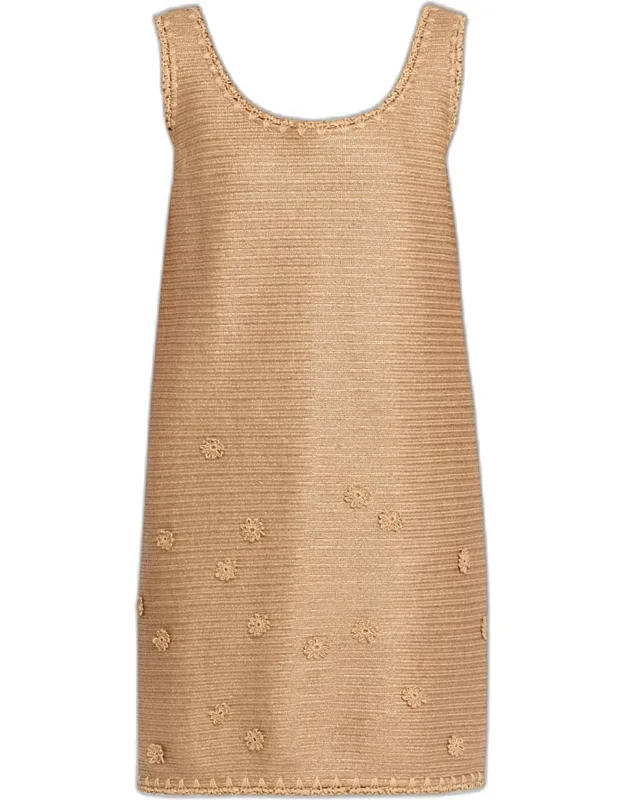 Raffia-effect Jersey Shift Dress