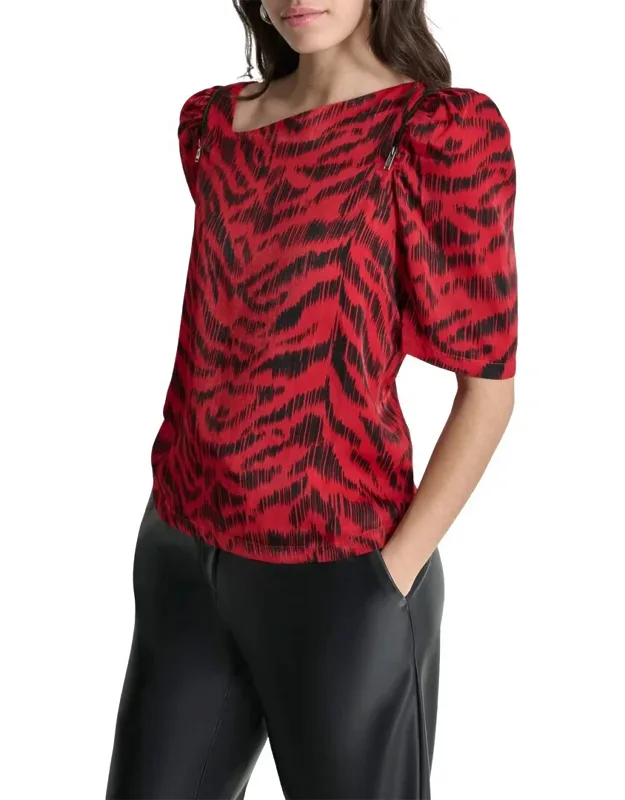 Asymmetrical Short Sleeve Top