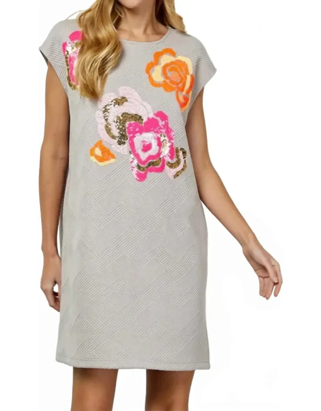 Flower Sequin Dress
