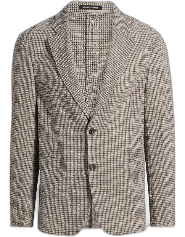 Check Seersucker Micro-check Blazer