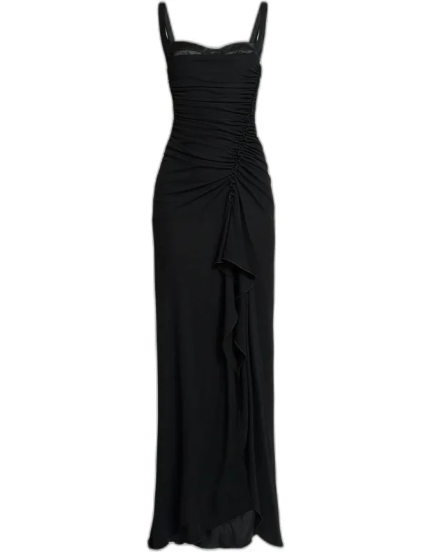 Ruched Jersey Maxi Dress