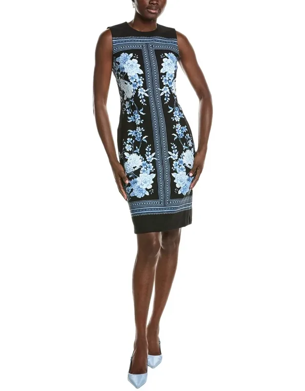 Jewel Neck Scuba Sheath Dress