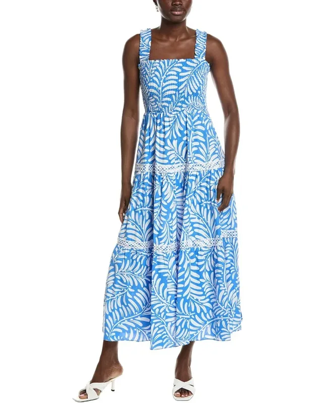 Smocked Linen-blend Patio Dress