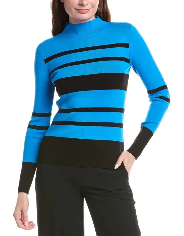 Mock Neck Stripe Sweater