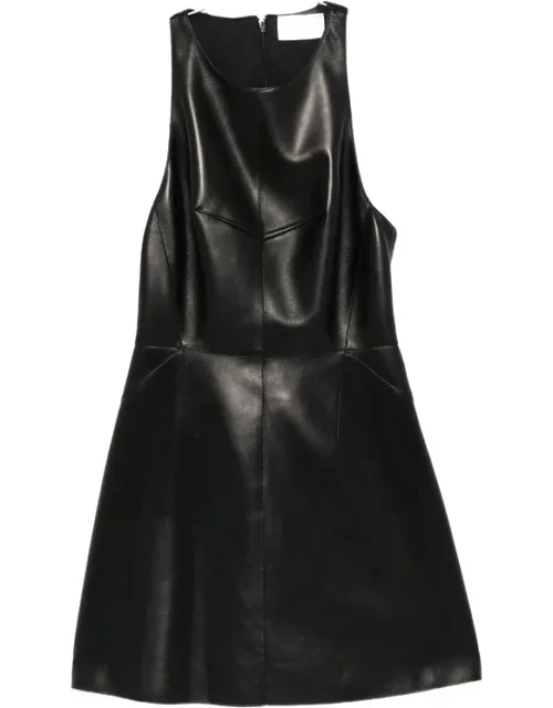 Sleeveless Leather Mini Dress