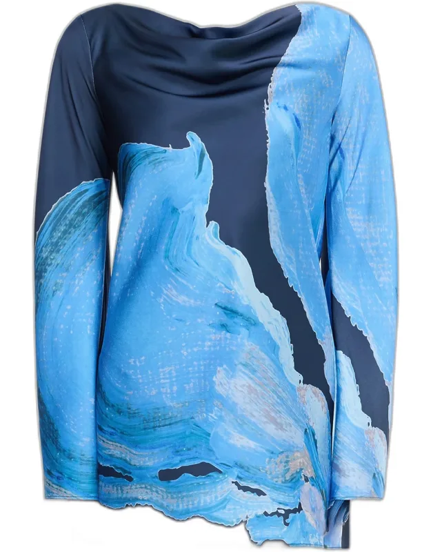 Alis Long-sleeve Satin Mini Dress