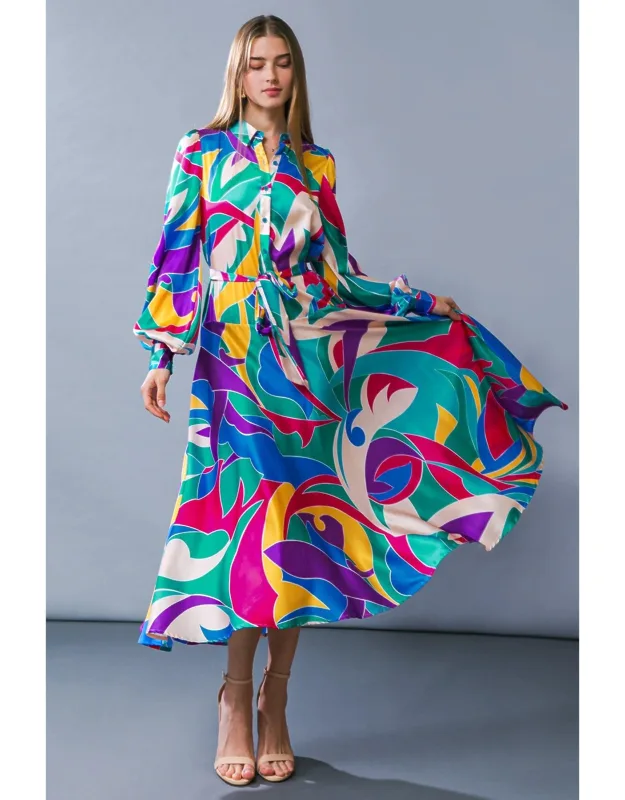 Focused On Priorities Woven Midi Dress