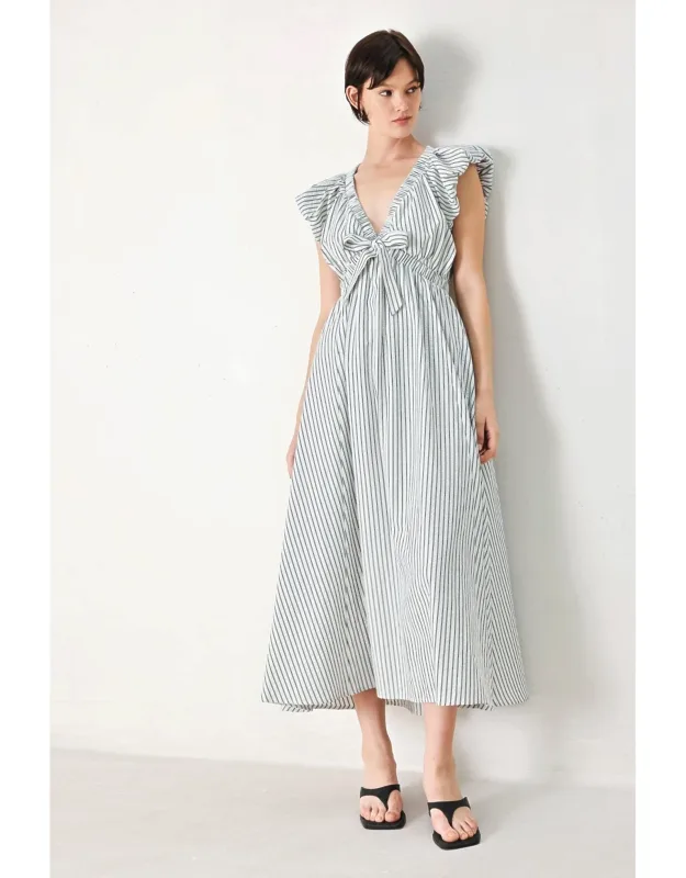 Whisper Stripe Woven Midi Dress