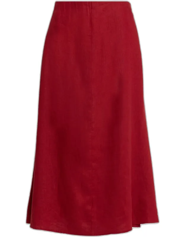 A-line Organic Linen Midi Skirt