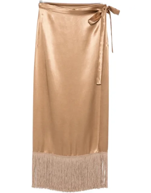Fringe-trim Wrap Skirt