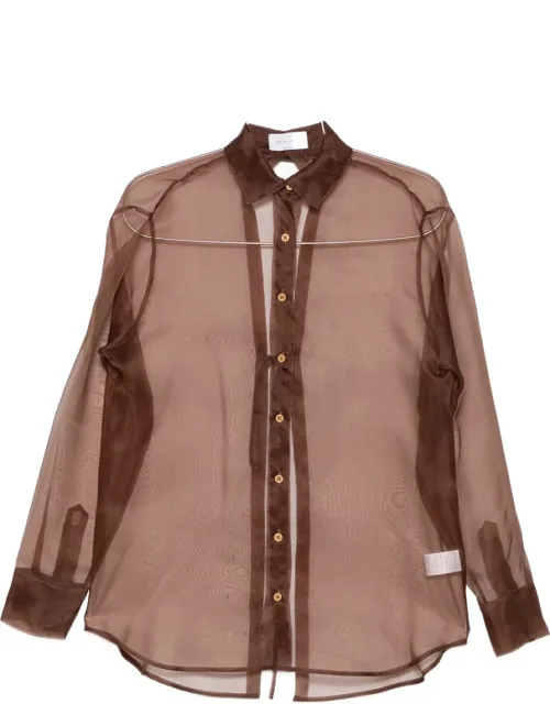 Sheer Tie-back Shirt