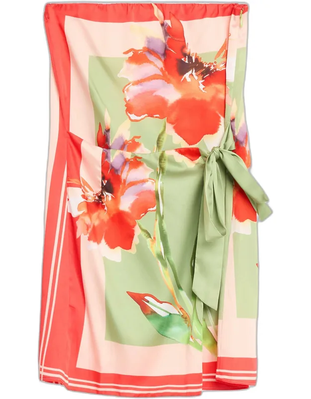 Satin Wrap Mini Dress
