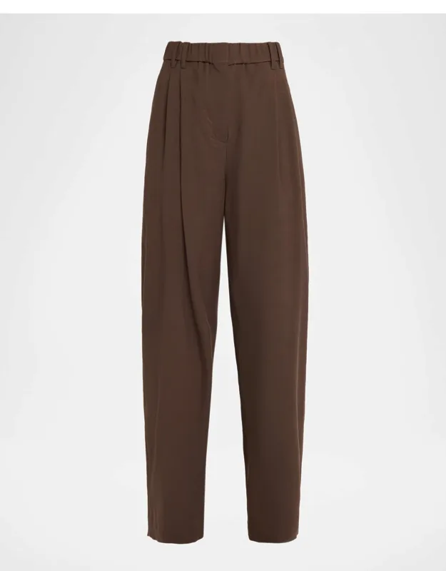 High-rise Double Pleated Straight-leg Pants