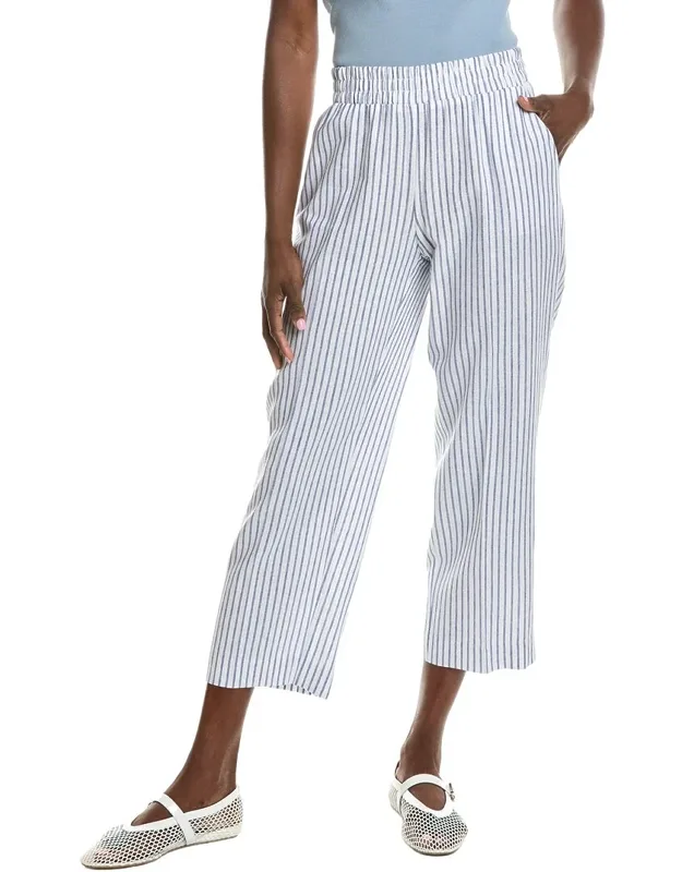 Linen-blend Crop Pants